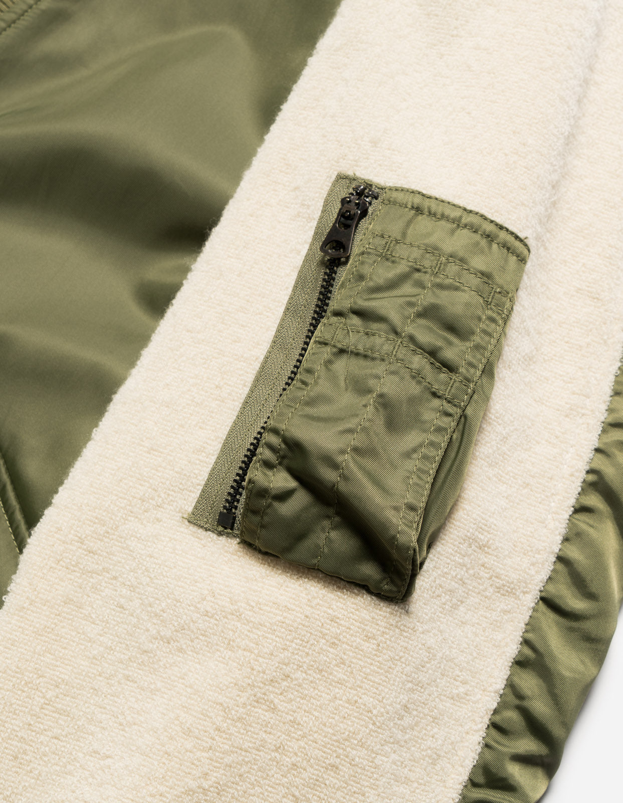 5257 Fleece CWU Flight Kimono Olive/Ecru