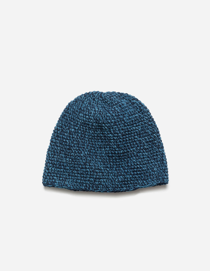 7292 Maharishi Crochet Beanie Indigo Blue/Light Indigo