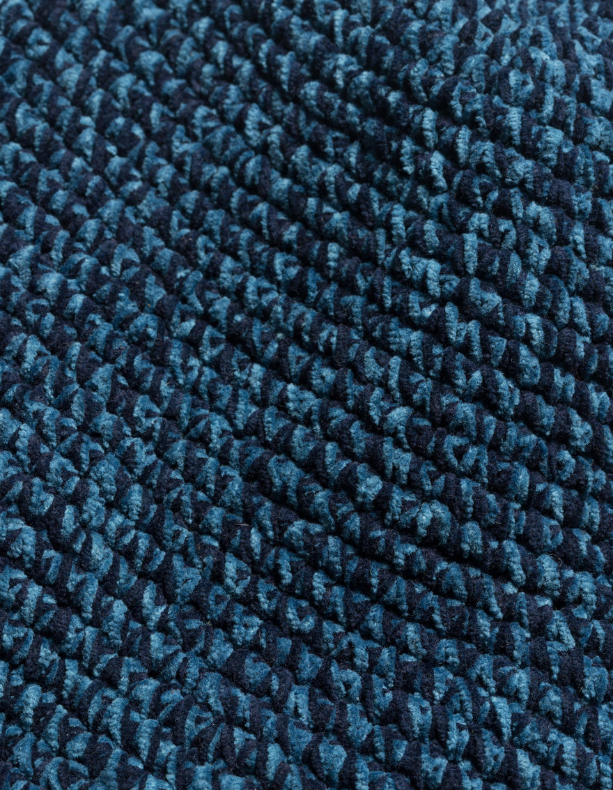 Close-up of textured blue carpet