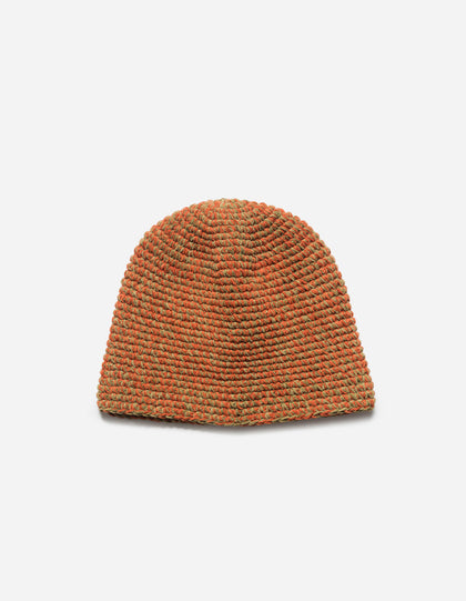 7292 Maharishi Crochet Beanie Orange/Khaki