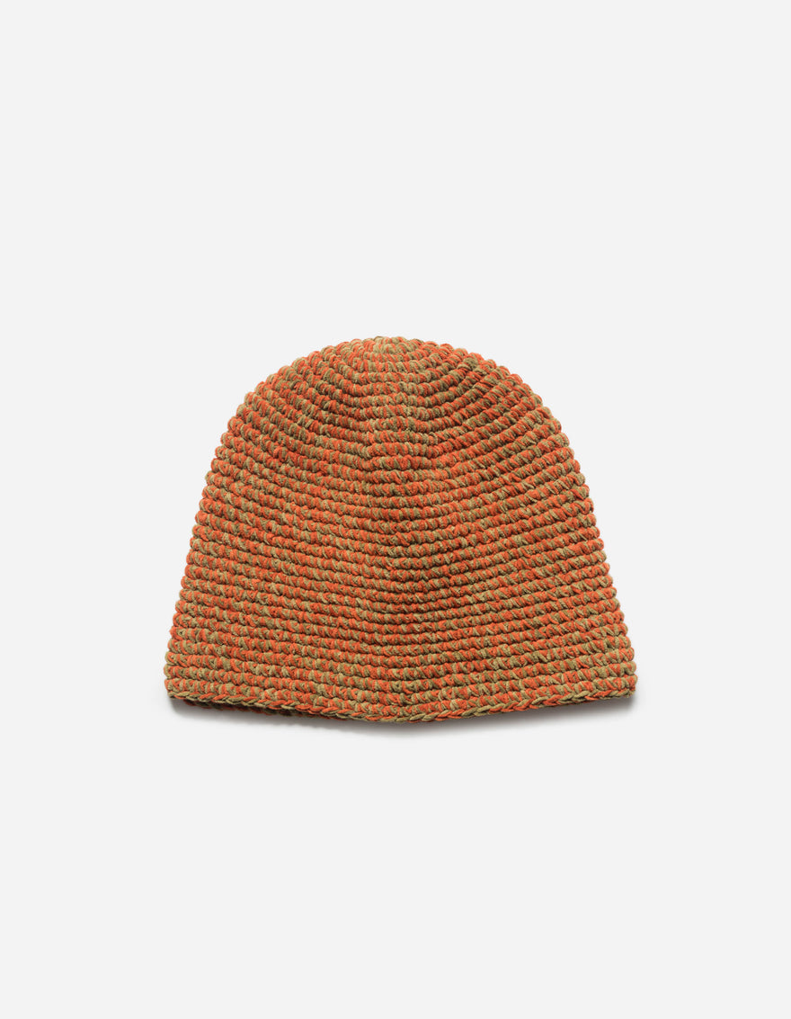 7292 Maharishi Crochet Beanie Orange/Khaki