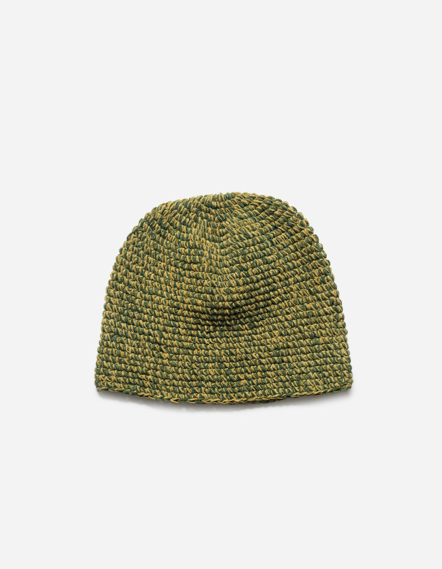 7292 Maharishi Crochet Beanie Indigo Green/Olive