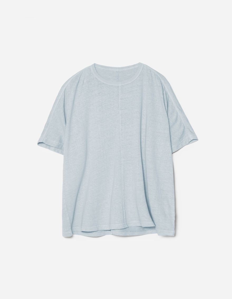 5234 Hemp Cross Loose S/S T-Shirt Ice Blue