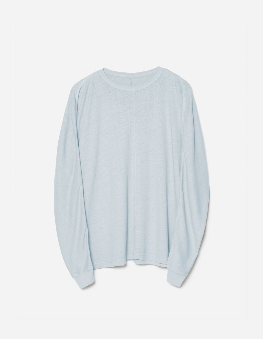 5245 Hemp Cross Loose L/S T-Shirt Ice Blue