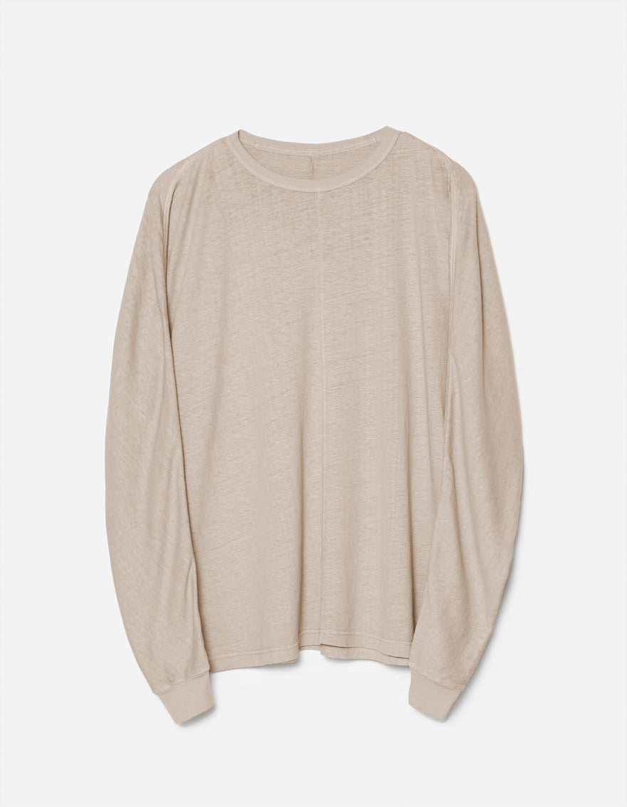 5245 Hemp Cross Loose L/S T-Shirt Taupe