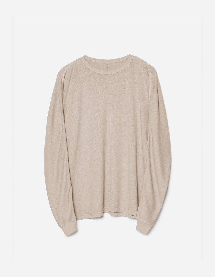 5245 Hemp Cross Loose L/S T-Shirt Taupe