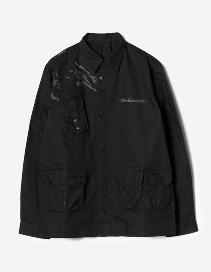 6232 M.A.L.I.C.E. Embroidered Utility Shirt Black