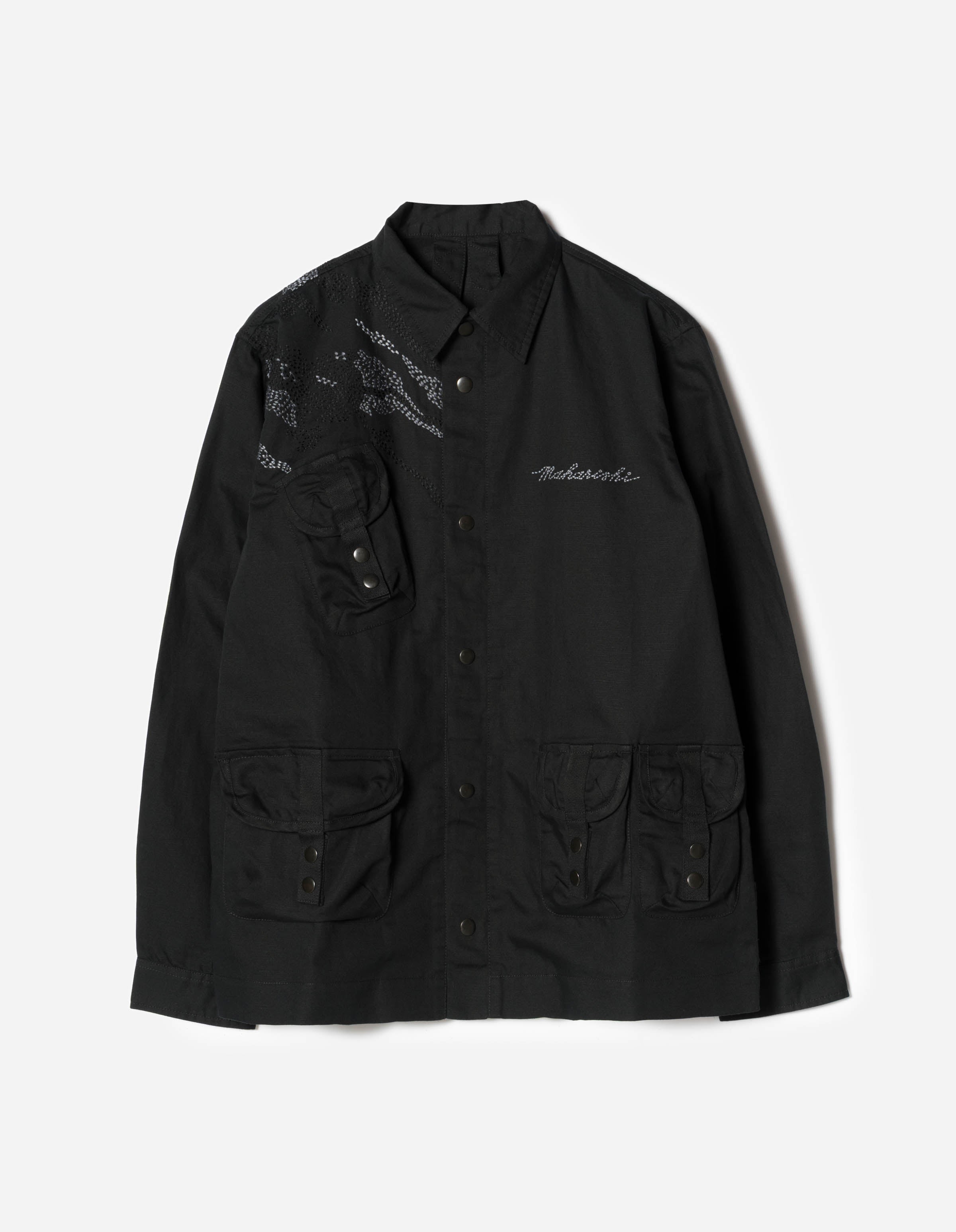 6232 M.A.L.I.C.E. Embroidered Utility Shirt Black – Maharishi