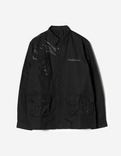 6232 M.A.L.I.C.E. Embroidered Utility Shirt Black