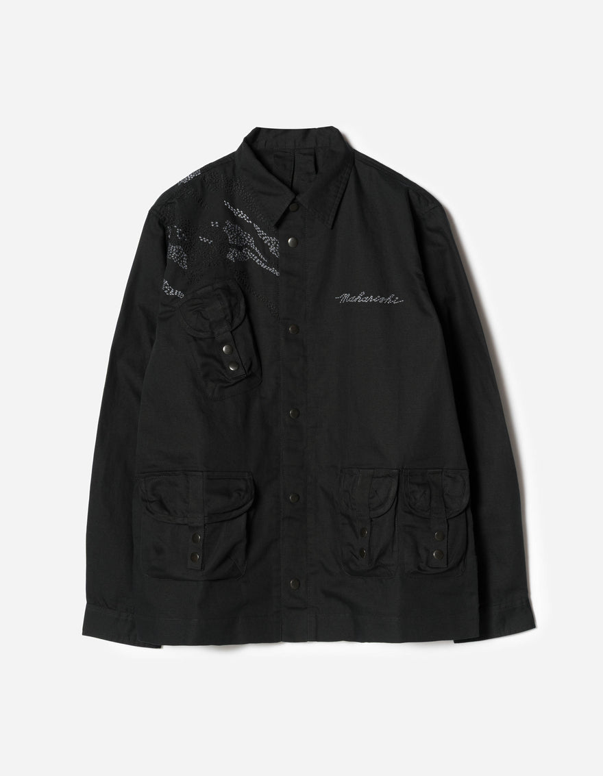 6232 M.A.L.I.C.E. Embroidered Utility Shirt Black