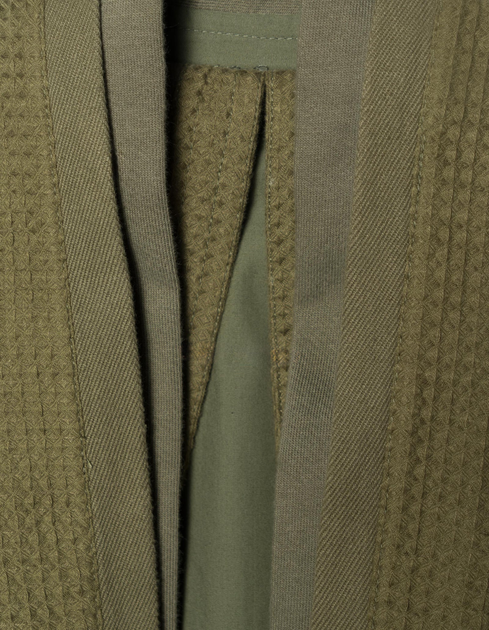 6241 Embroidered Waffle Kimono Overshirt Olive OG-107F