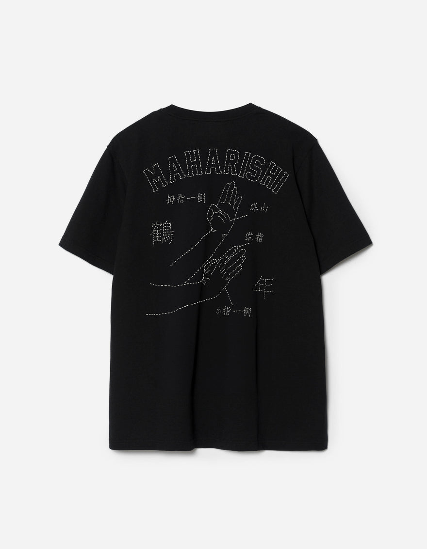 1582 Maha-Paizhi Sashiko S/S T-Shirt Black
