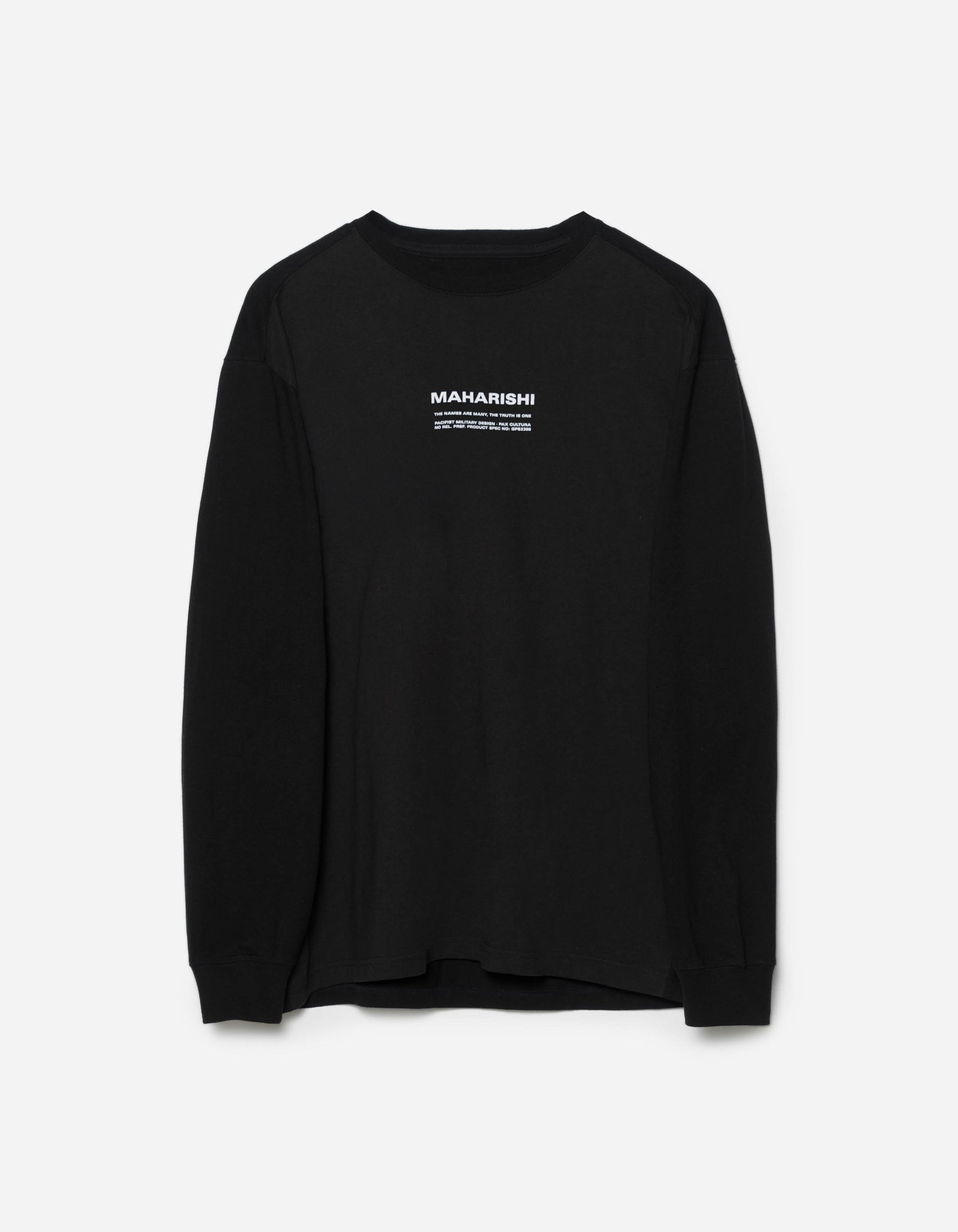 1584 Maha Cranes L/S T-Shirt Black