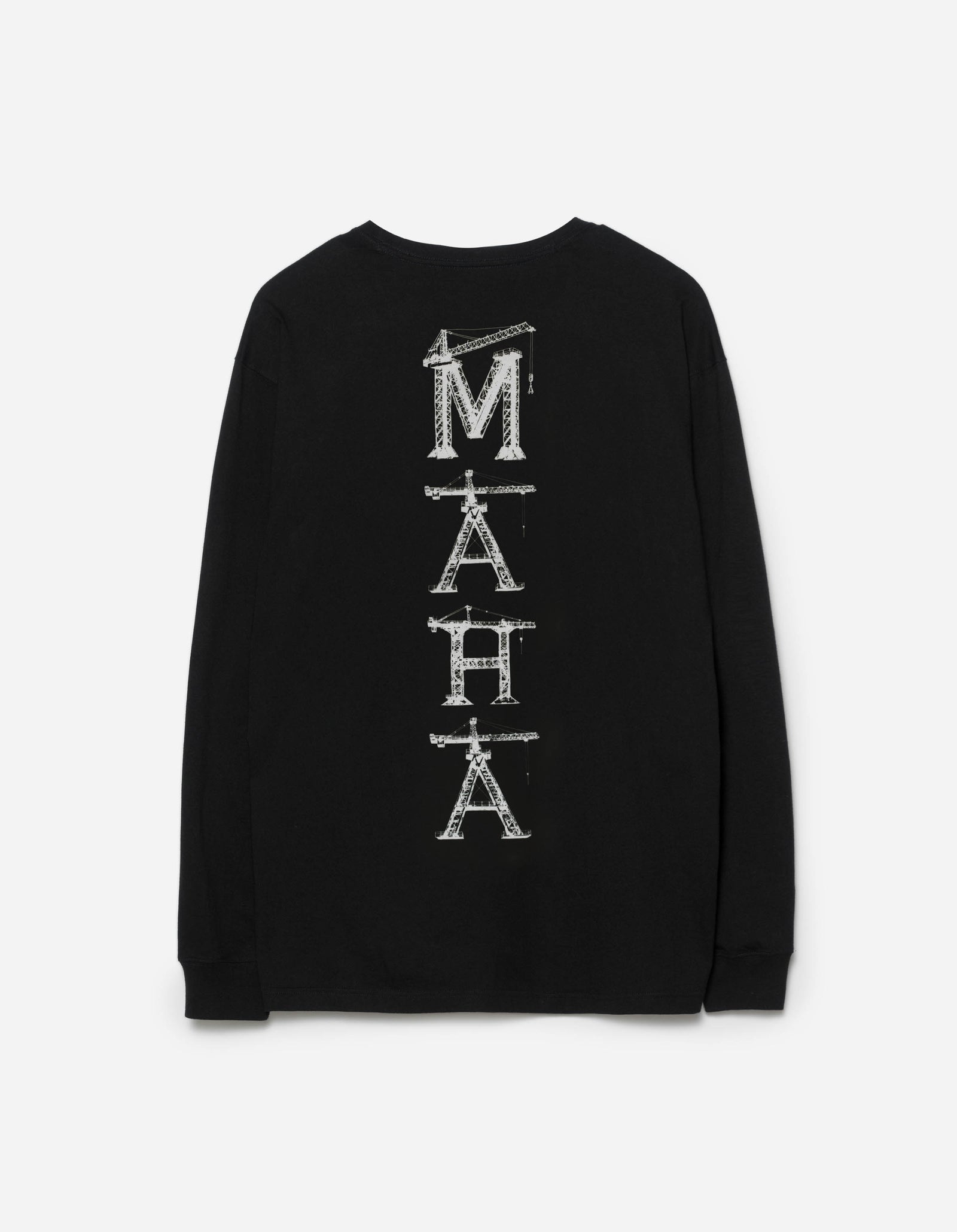 1584 Maha Cranes L/S T-Shirt Black