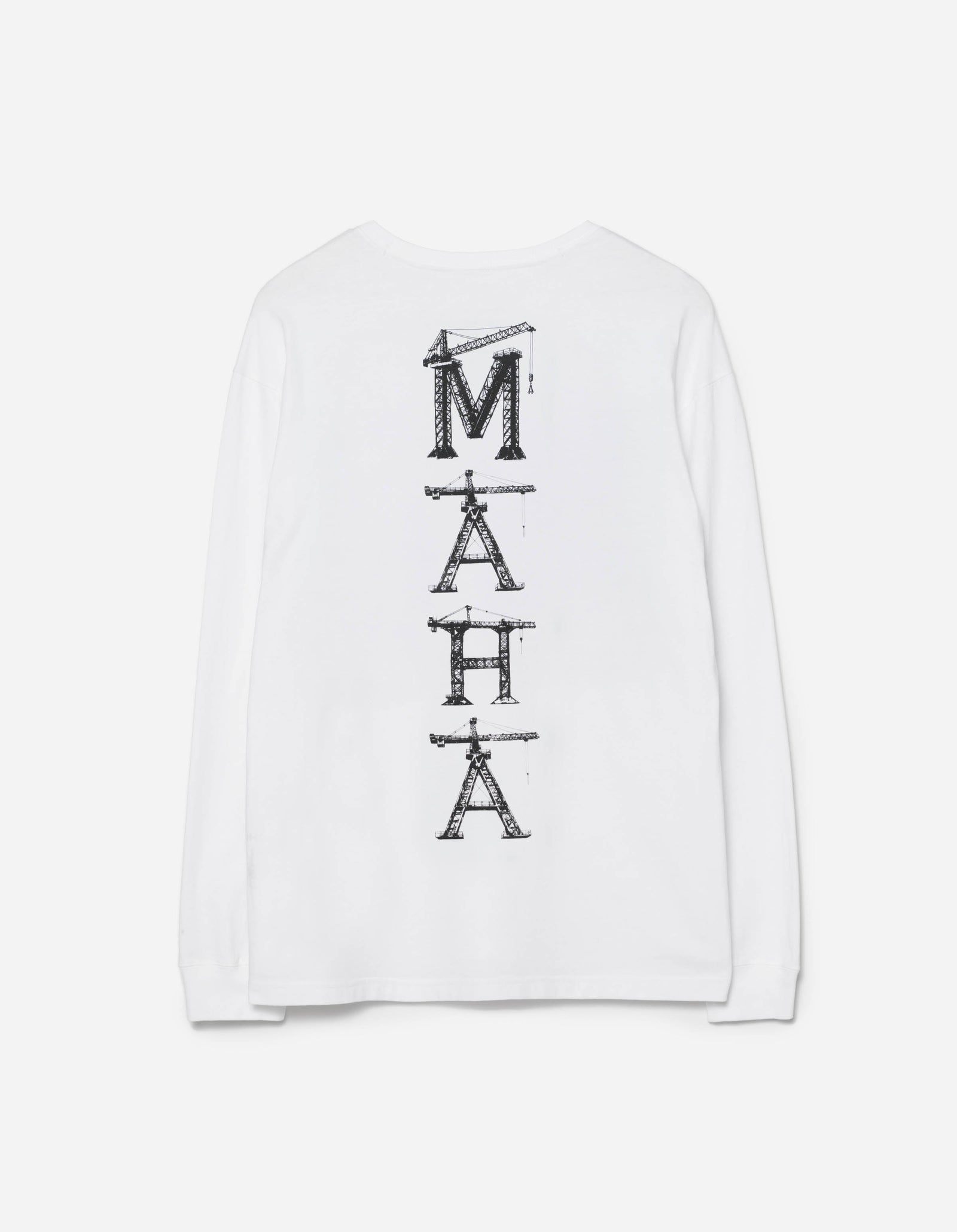 1584 Maha Cranes L/S T-Shirt White