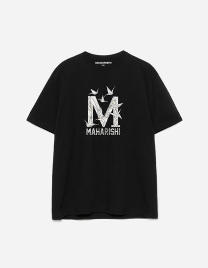 1592 Origami Crane M S/S T-Shirt Black