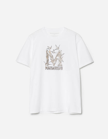 1592 Origami Crane M S/S T-Shirt White