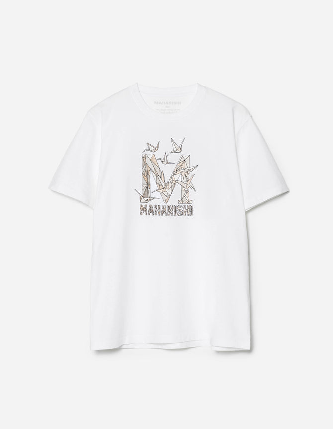 1592 Origami Crane M S/S T-Shirt White