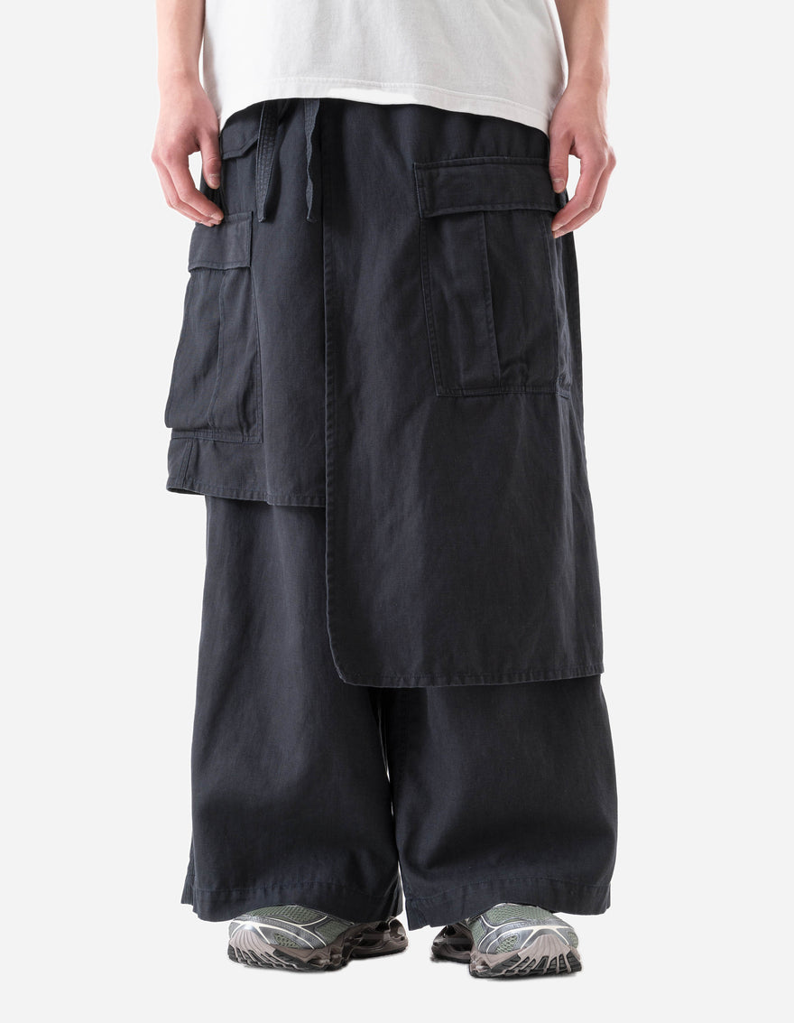 4588 Asym Cargo Hakama Pants Navy