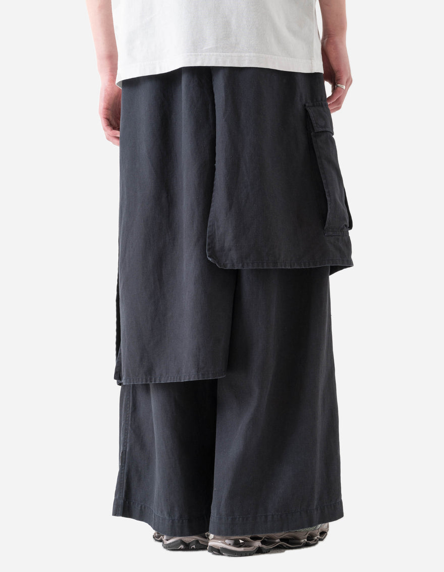 4588 Asym Cargo Hakama Pants Navy