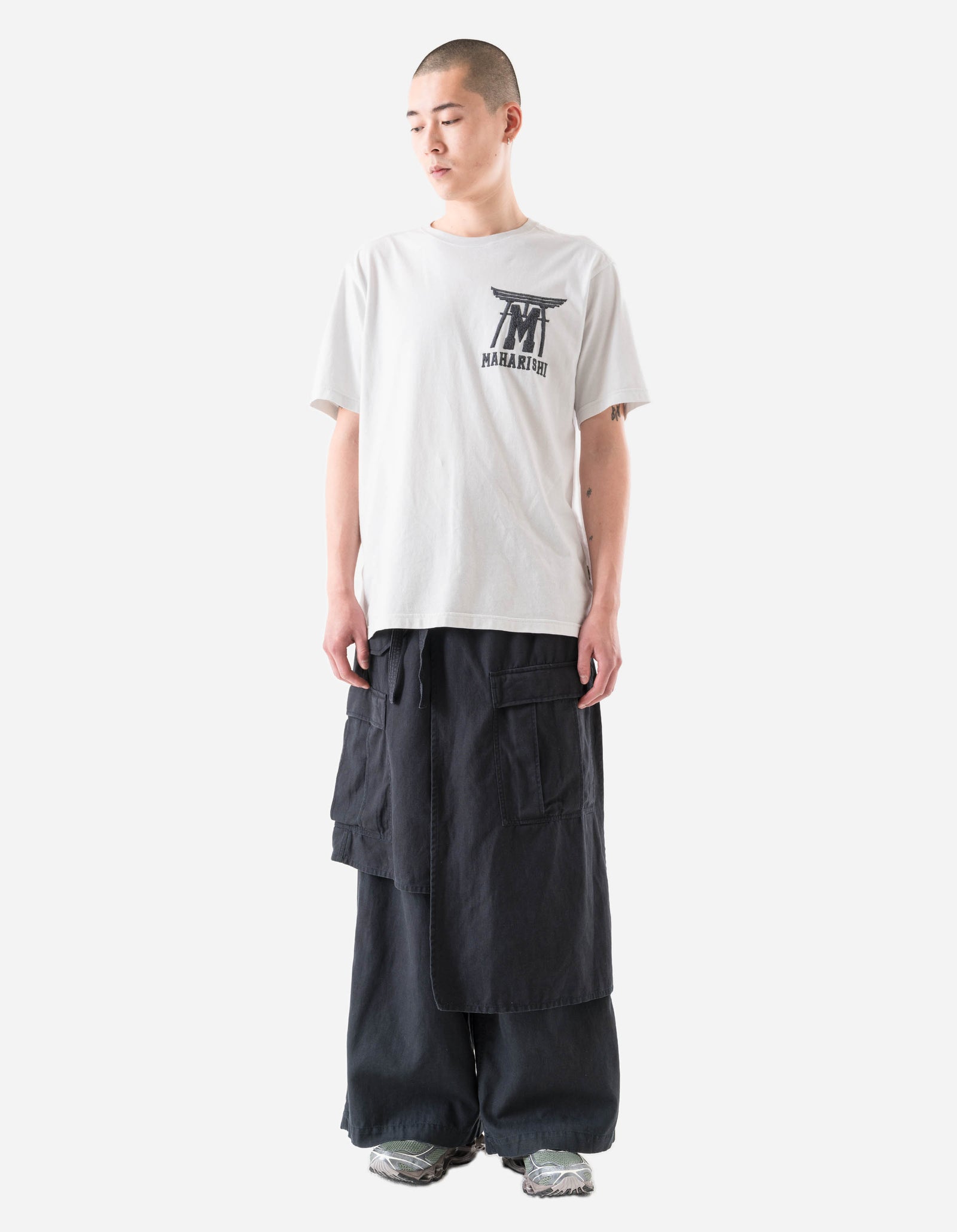 4588 Asym Cargo Hakama Pants Navy