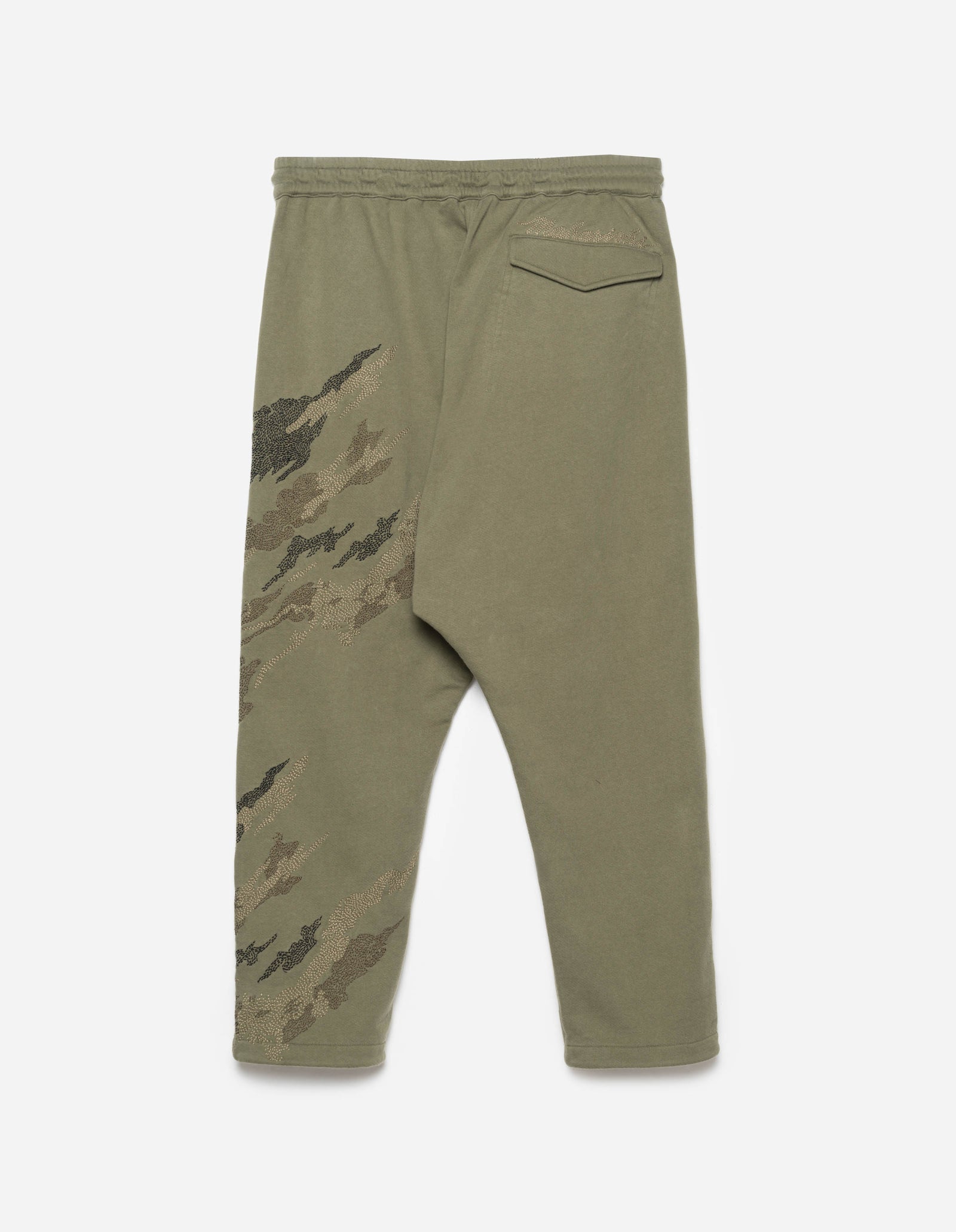 6202 Sashiko Bonsai Asym Sweatpants Olive OG-107F