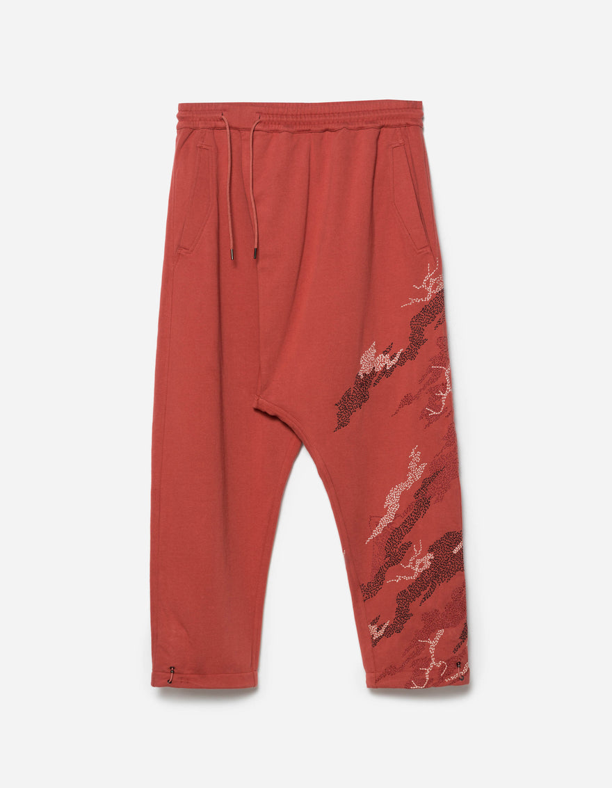 6202 Sashiko Bonsai Asym Sweatpants Redwood