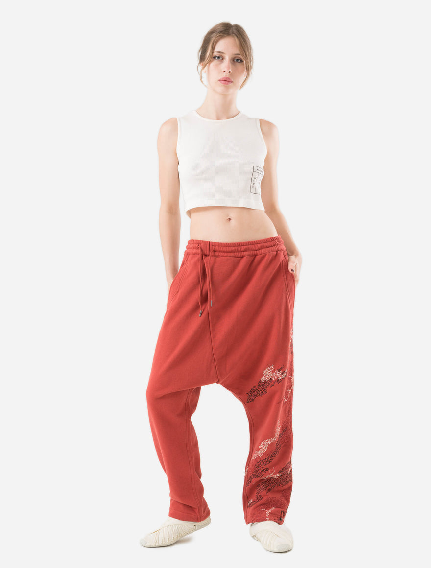 6202 Sashiko Bonsai Asym Sweatpants Redwood