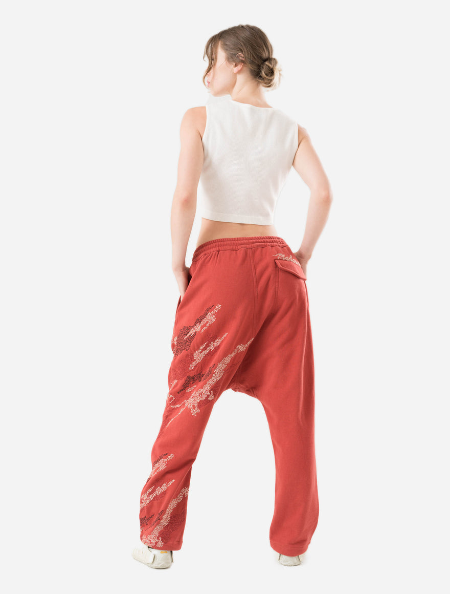 6202 Sashiko Bonsai Asym Sweatpants Redwood