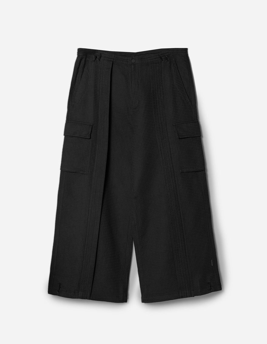 6203 Waffle Hakama Pants Black