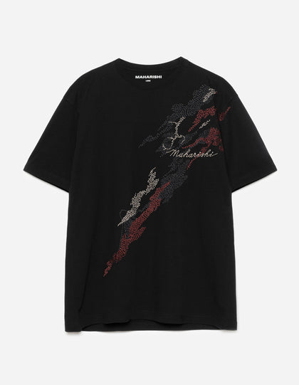 6217 Sashiko Bonsai T-Shirt Black