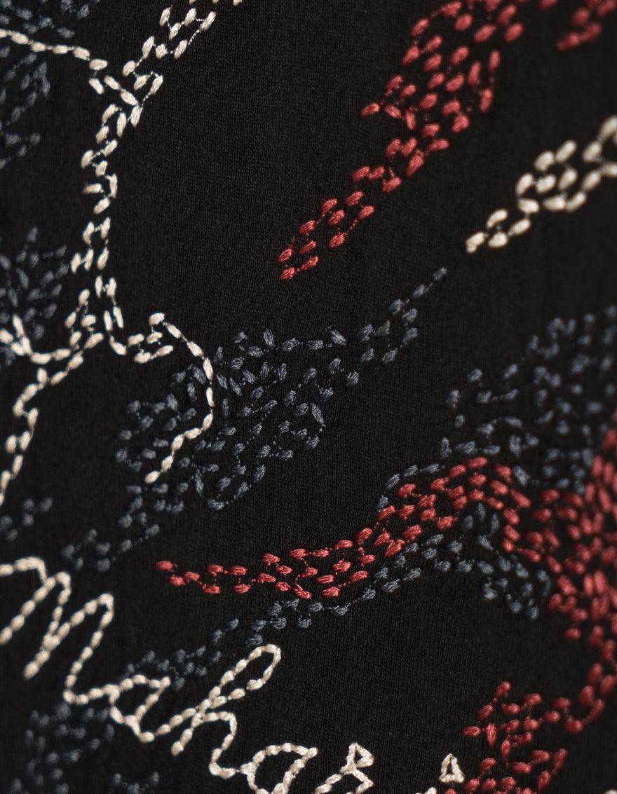 6217 Sashiko Bonsai T-Shirt Black