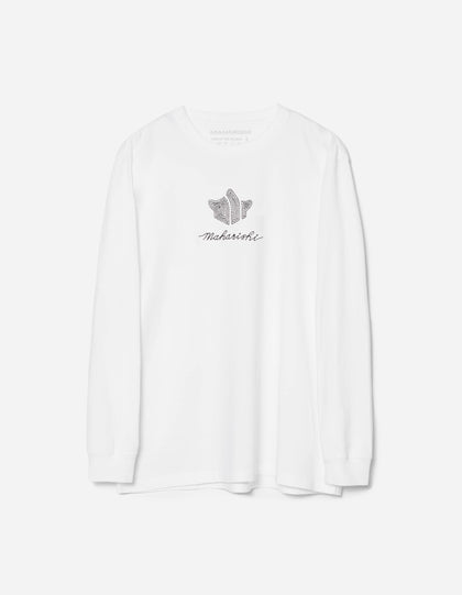 6221 Rice Stich Temple L/S T-Shirt White