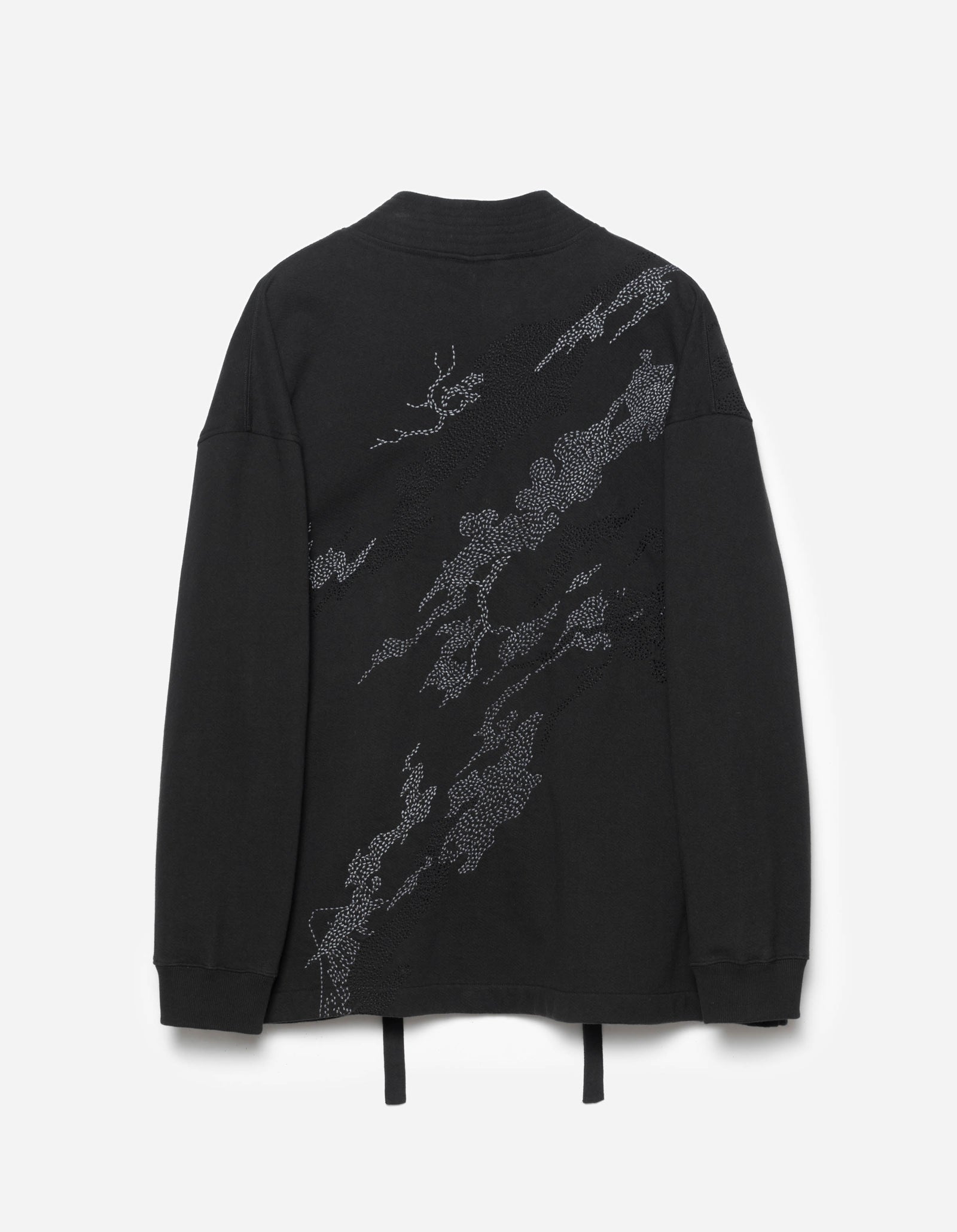 6222 Sashiko Bonsai Sweat Kimono Black