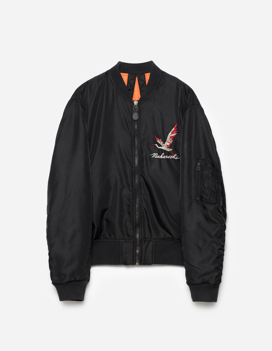 6224 Year of the Crane MA1 Jacket Black