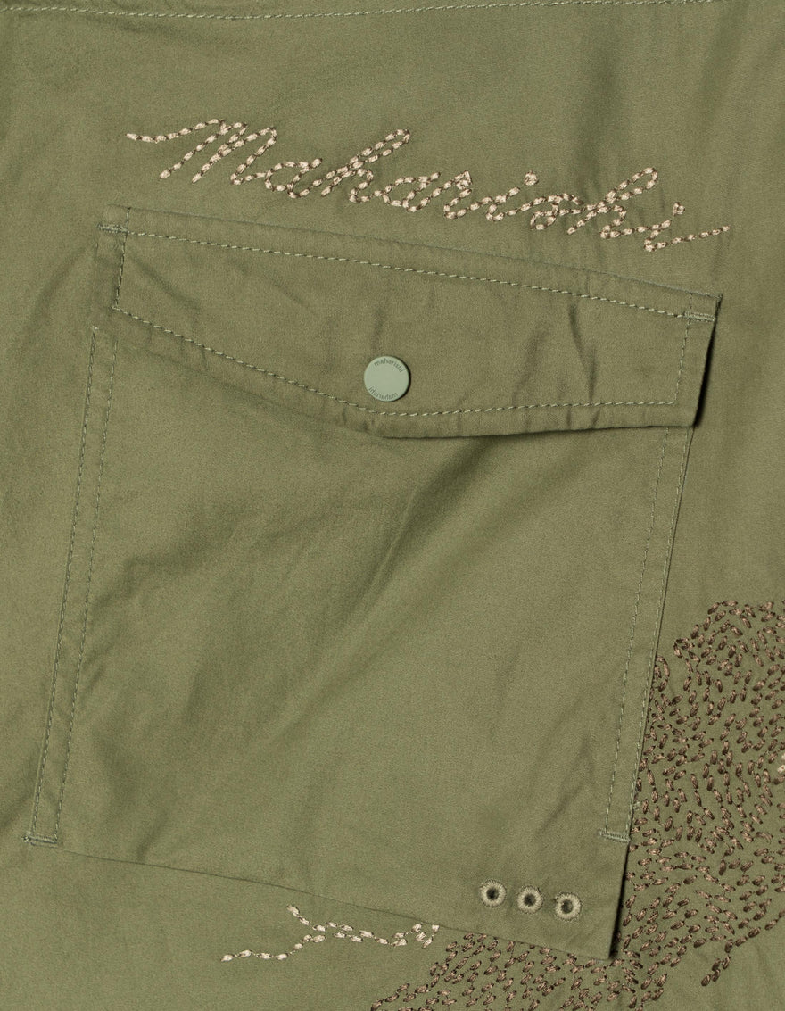 6238 Sashiko Bonsai Snoshorts Olive OG-107F