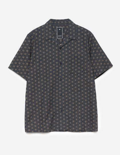 6239 Wagara Camp Collar Shirt Navy