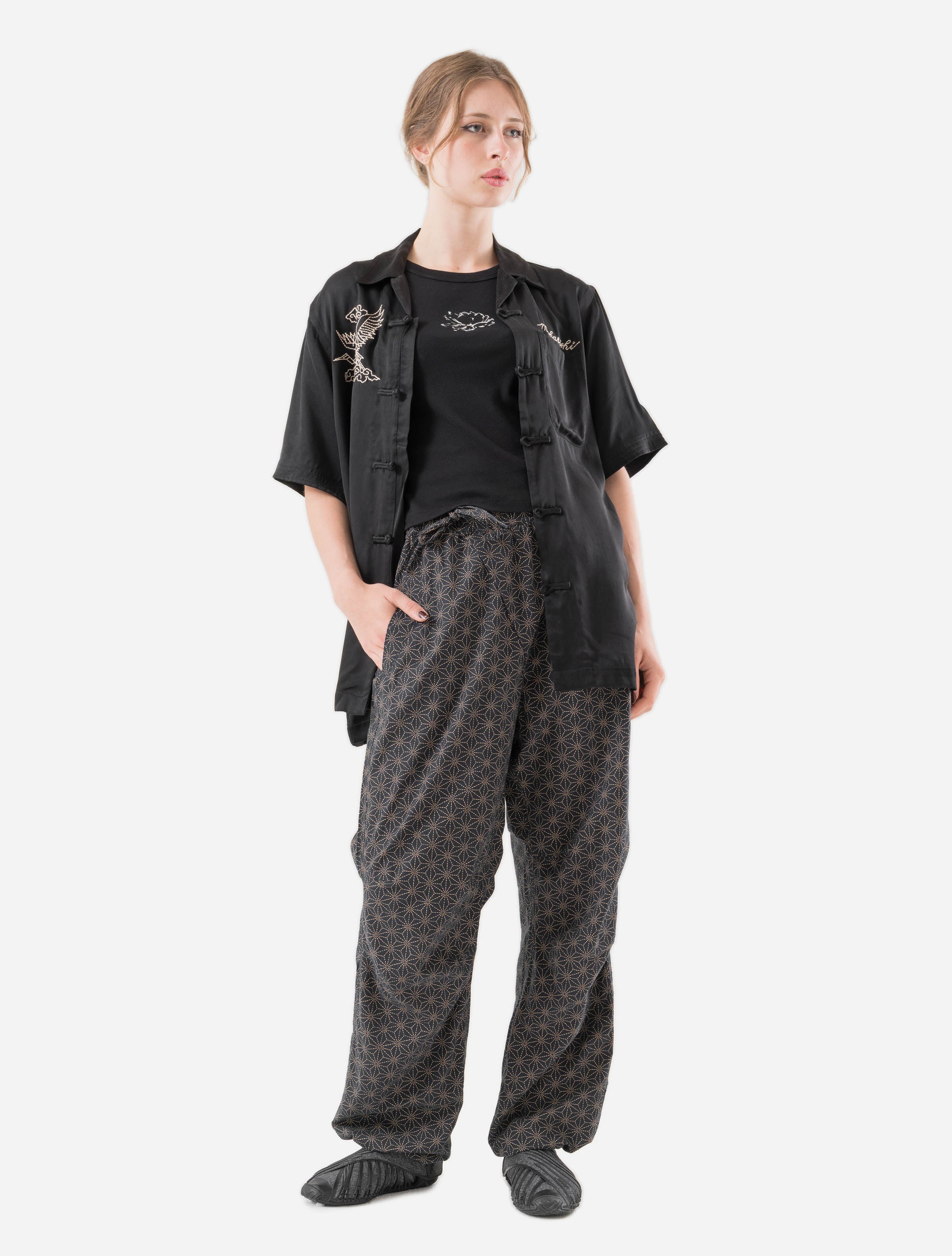 6240 Wagara Asym Loose Track Pants Navy – Maharishi