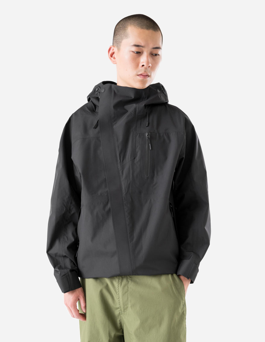7185 Waterproof 3L Asym Storm Parka Black