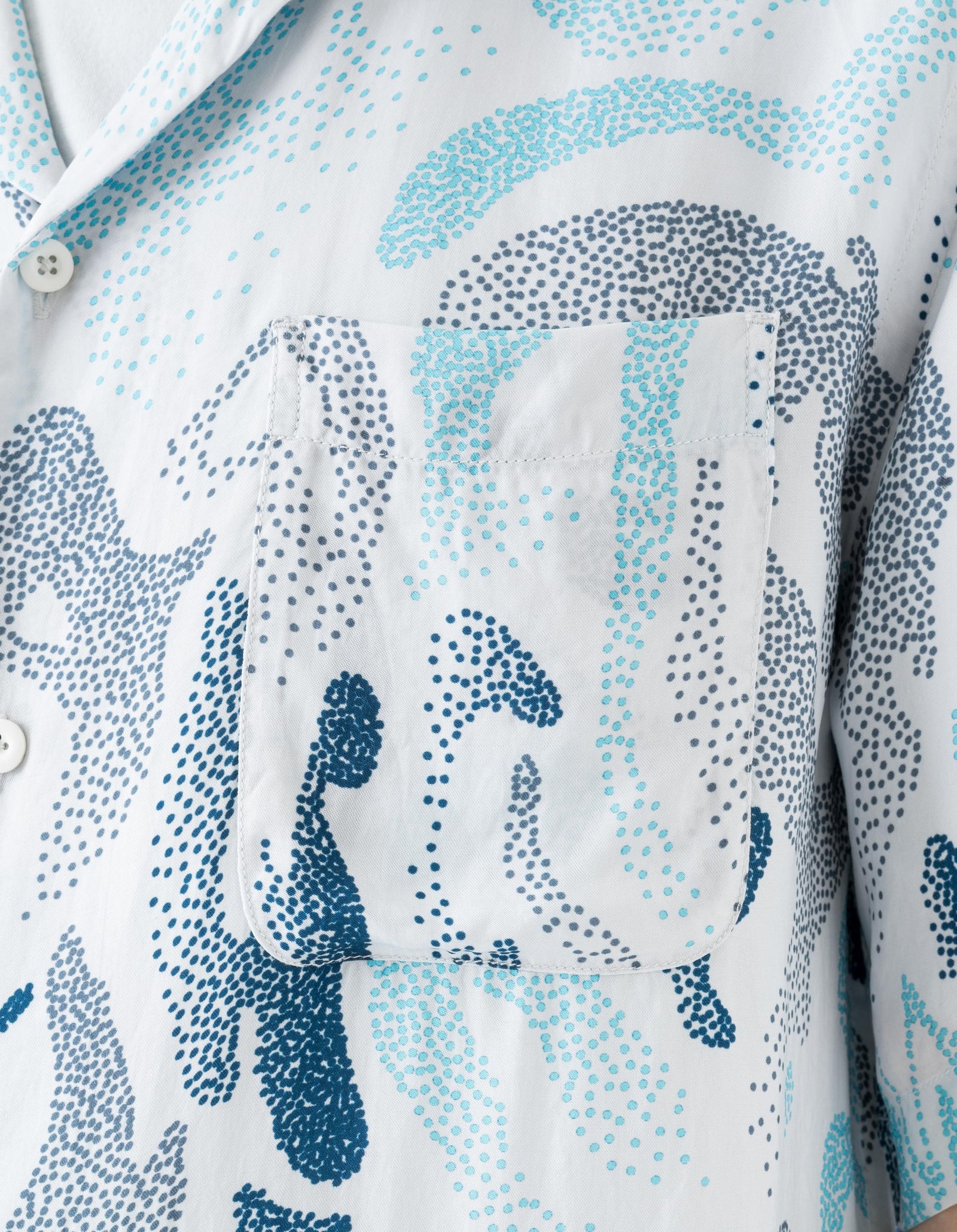 7084 DPM: KorOm Camp Collar S/S Shirt Ice Blue