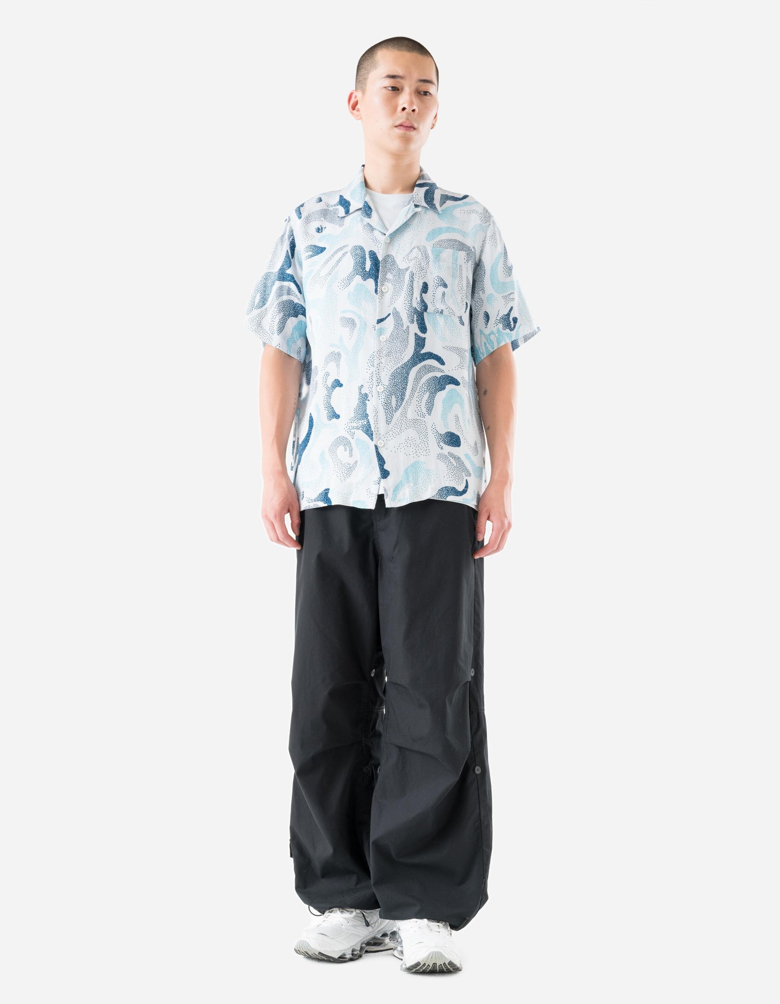 7084 DPM: KorOm Camp Collar S/S Shirt Ice Blue