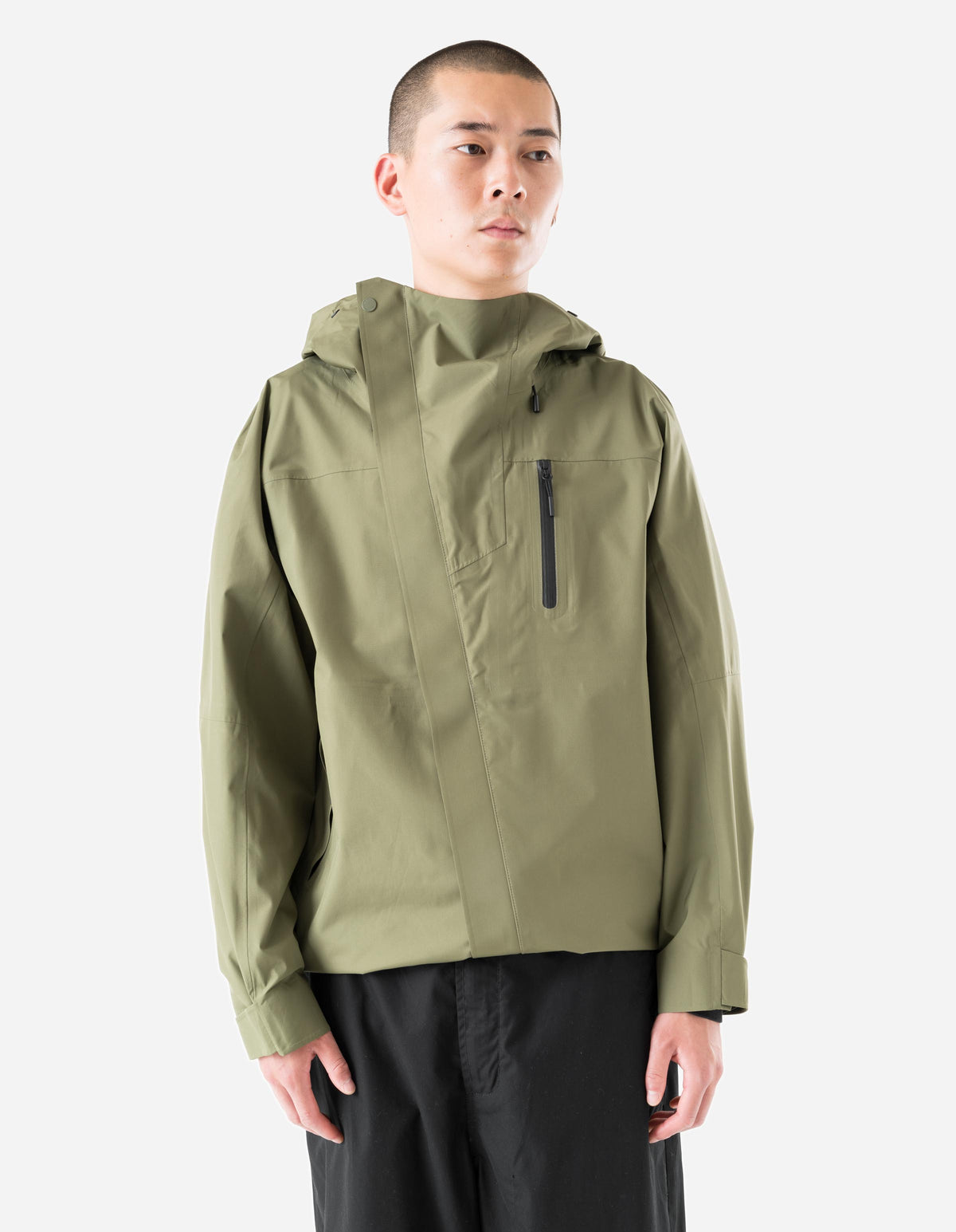 7185 Waterproof 3L Asym Storm Parka Olive OG-107F