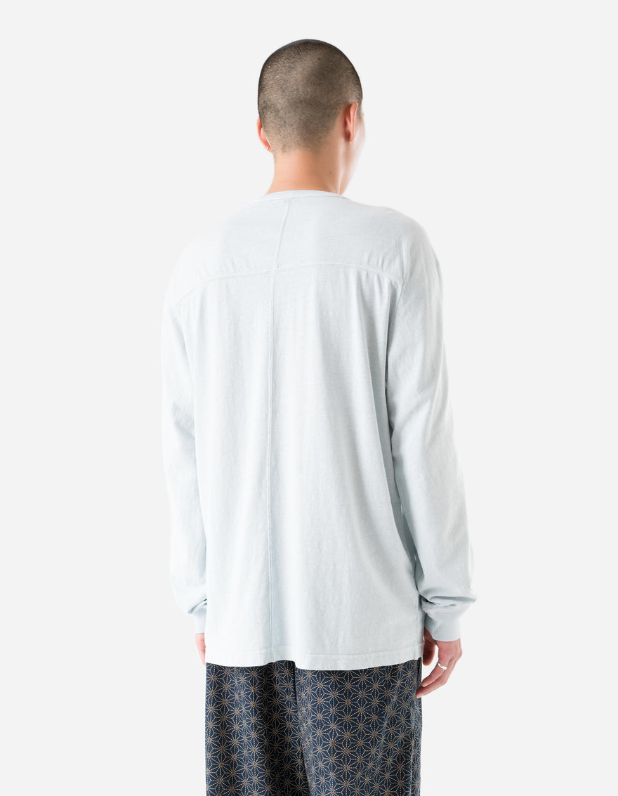 5245 Hemp Cross Loose L/S T-Shirt Ice Blue