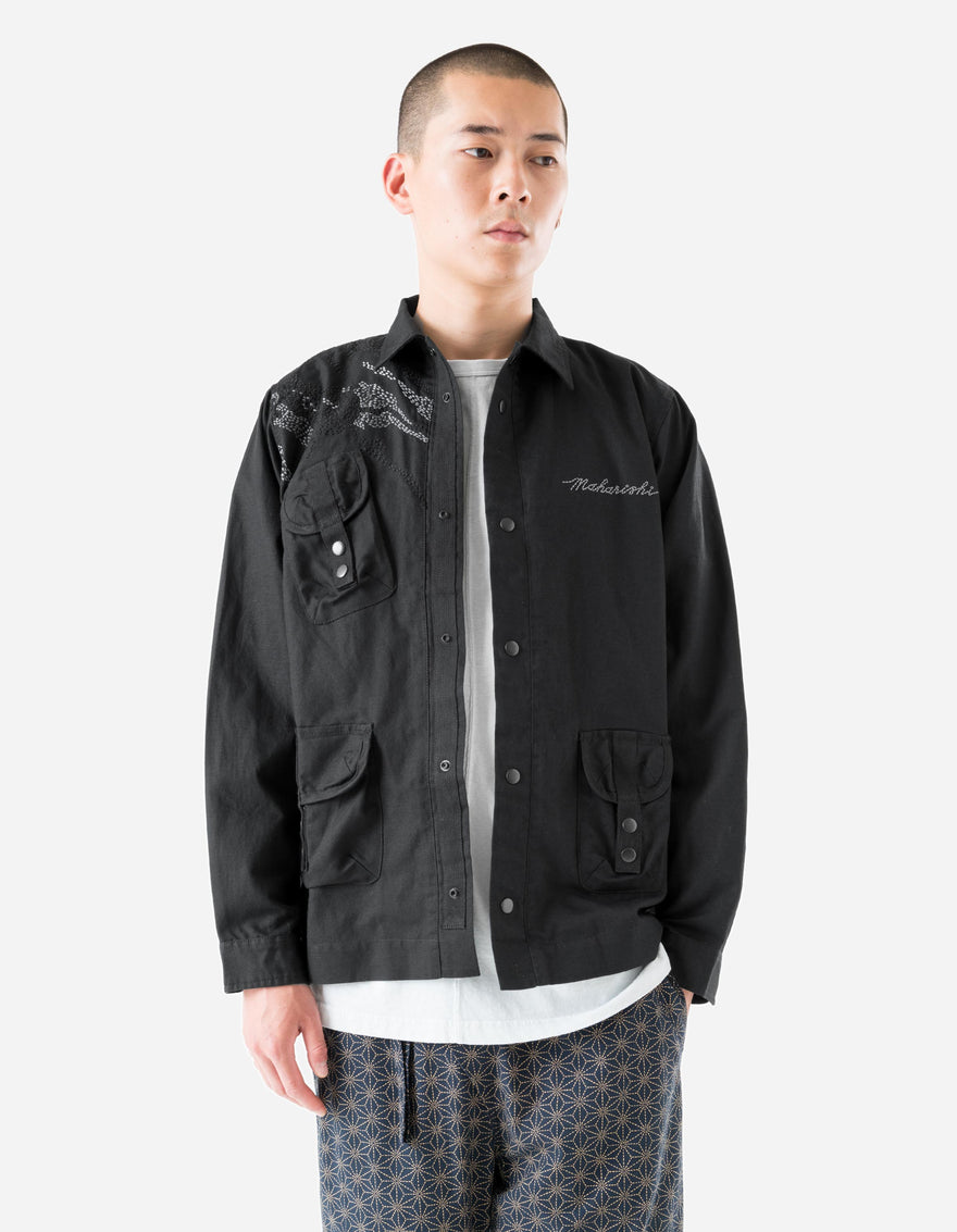 6232 M.A.L.I.C.E. Embroidered Utility Shirt Black