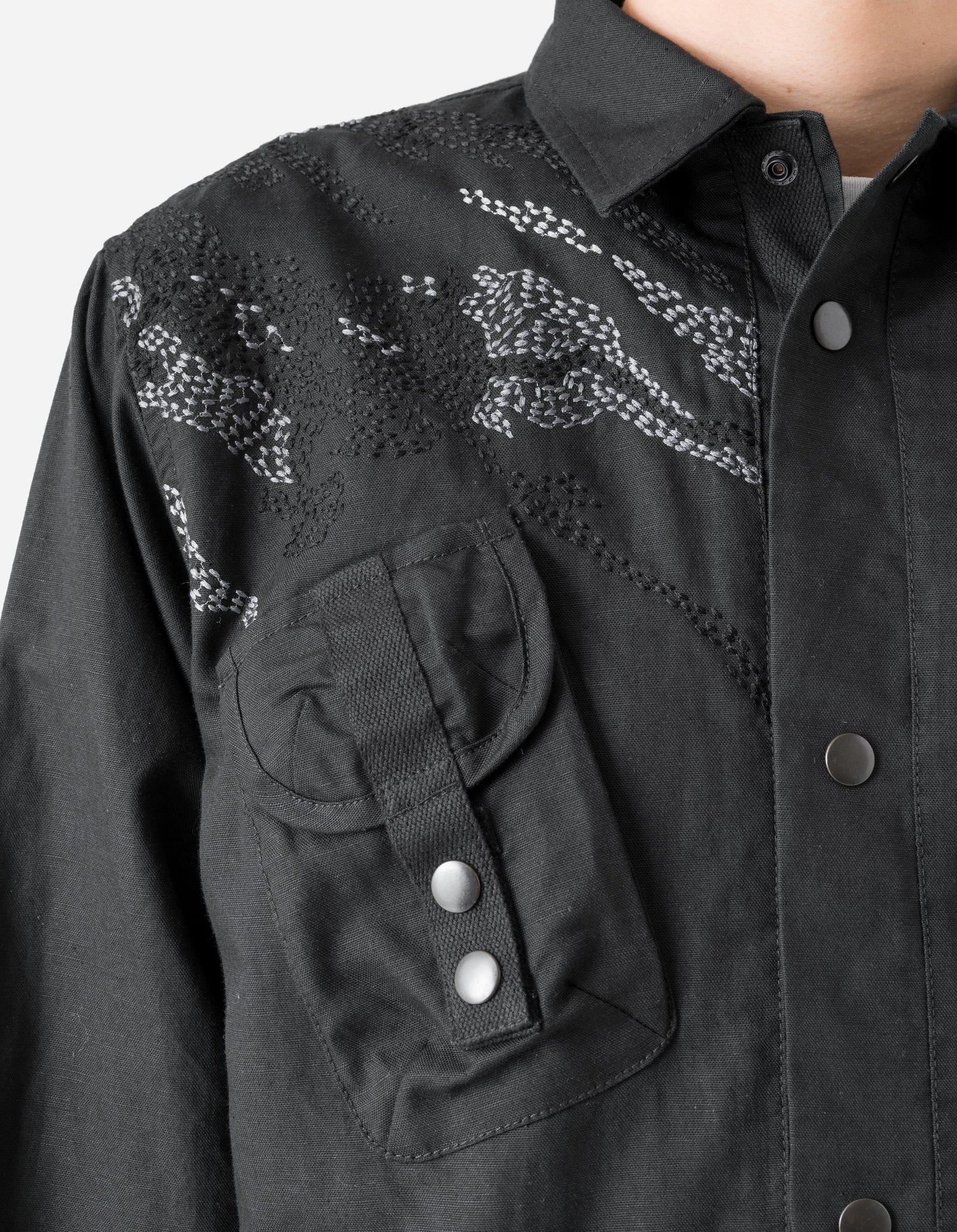 6232 M.A.L.I.C.E. Embroidered Utility Shirt Black