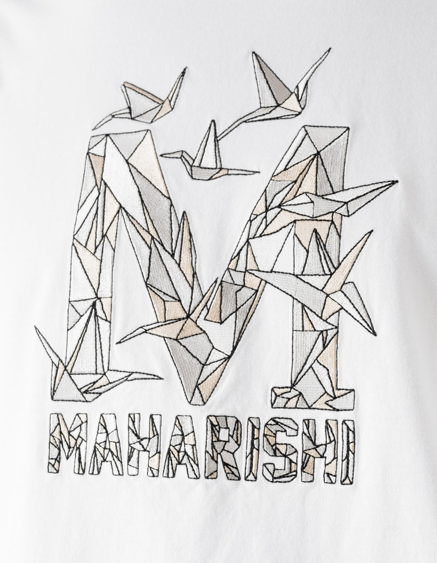1592 Origami Crane M S/S T-Shirt White