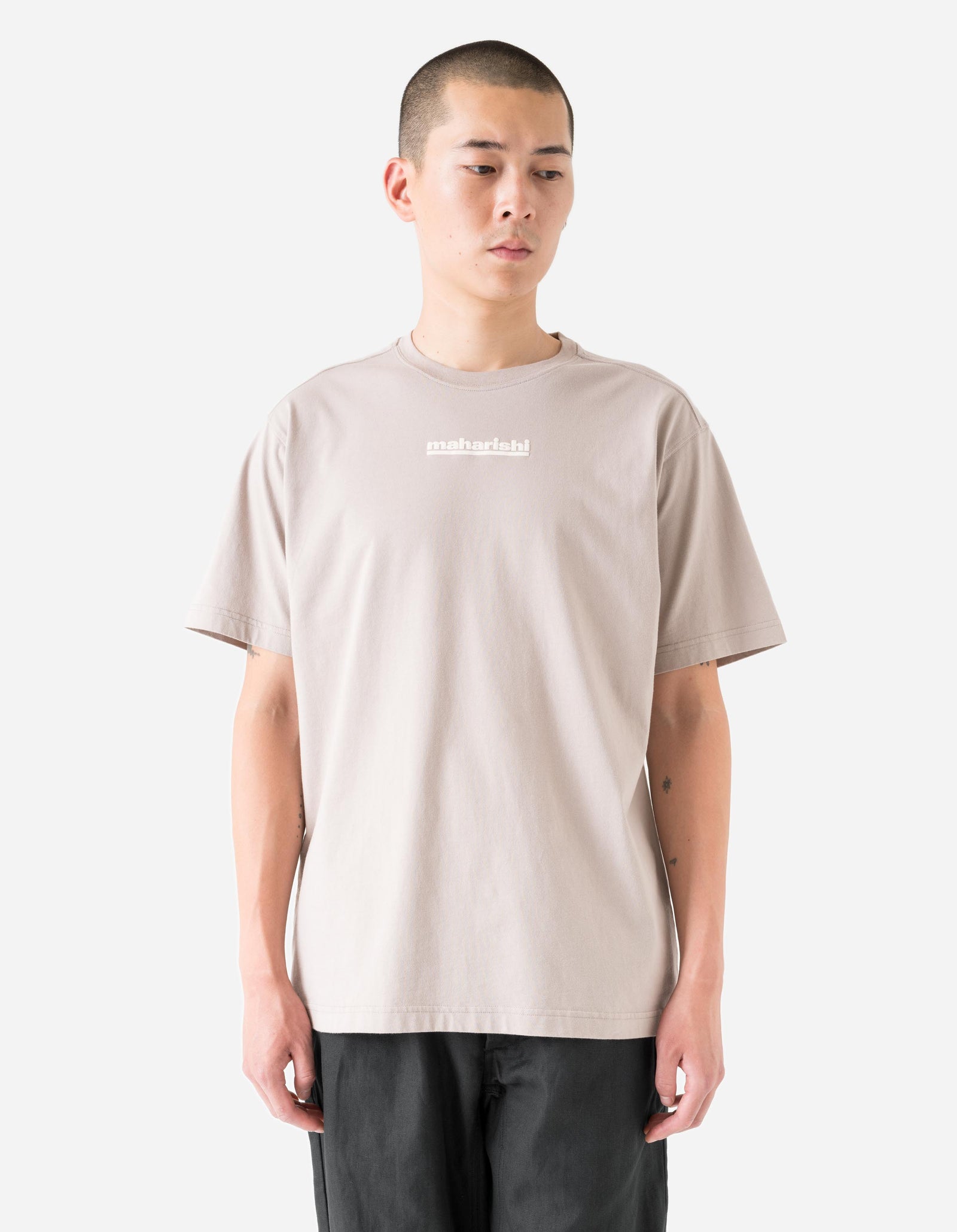 1582 Maha-Paizhi Sashiko S/S T-Shirt Taupe