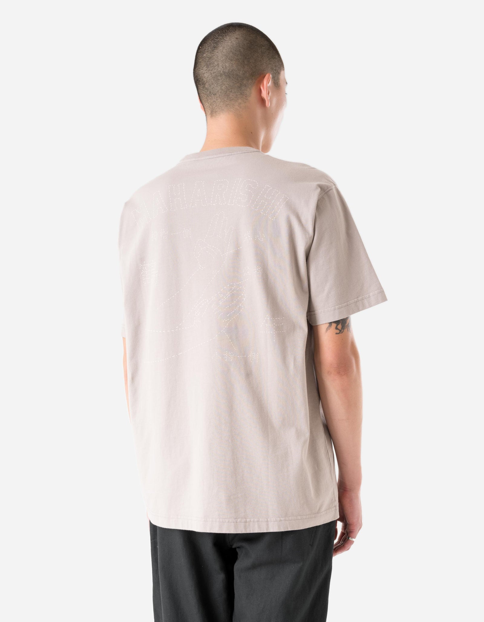 1582 Maha-Paizhi Sashiko S/S T-Shirt Taupe