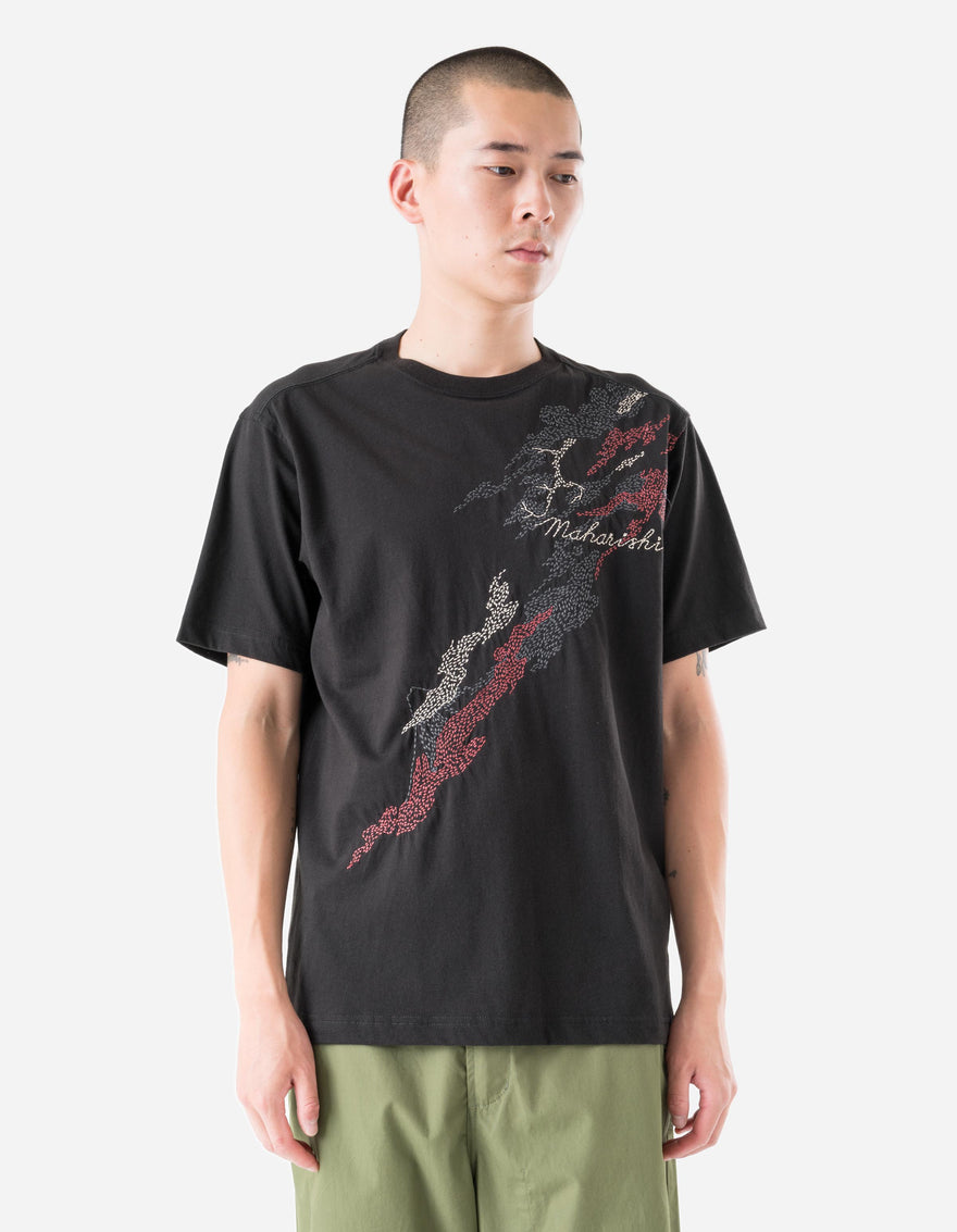 6217 Sashiko Bonsai S/S T-Shirt Black