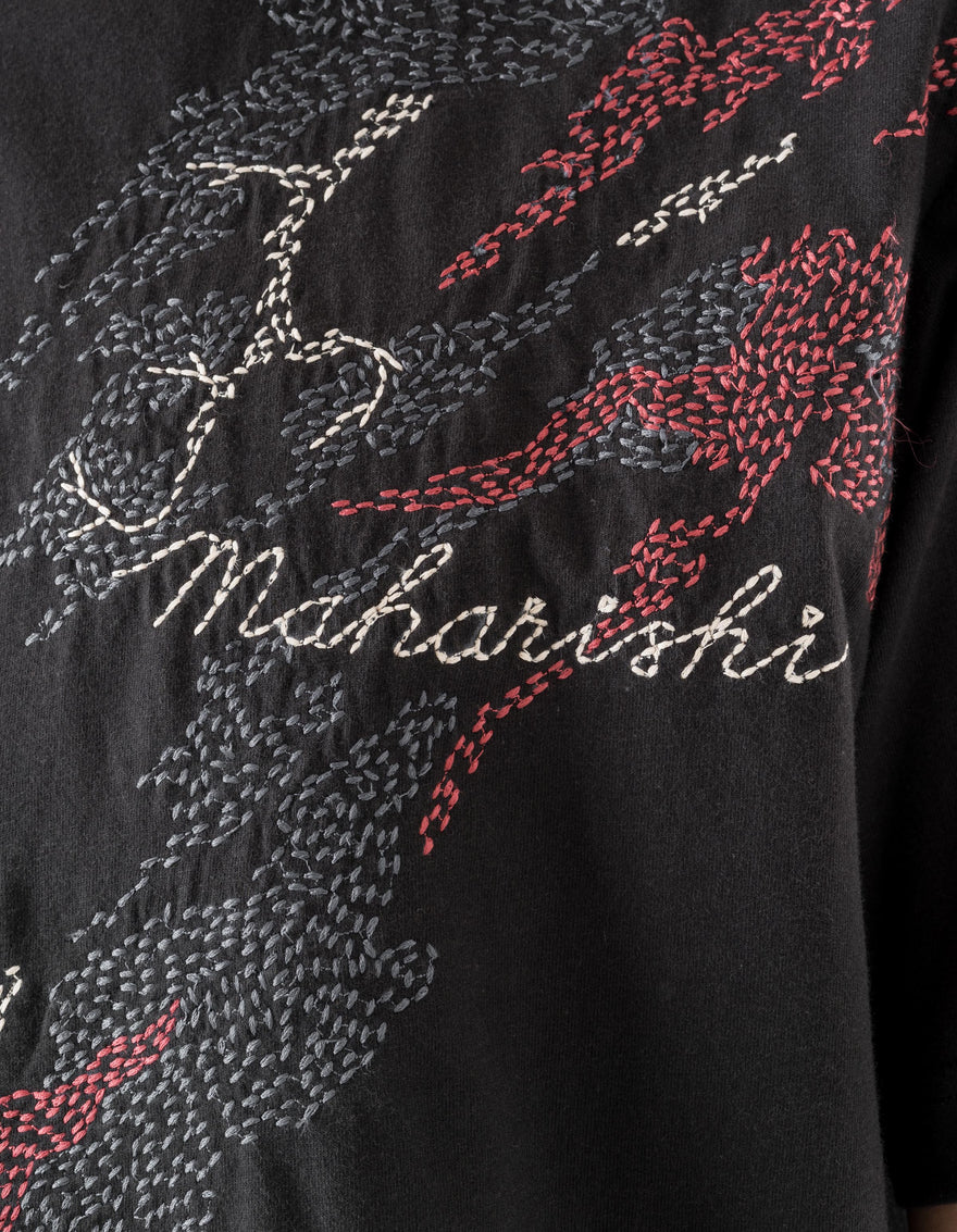 6217 Sashiko Bonsai S/S T-Shirt Black